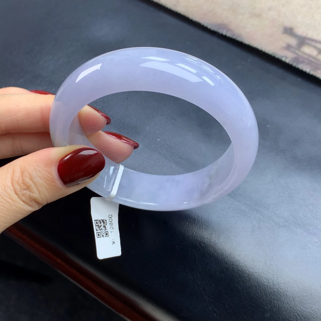 翡翠未镶嵌手镯紫罗兰轮胎