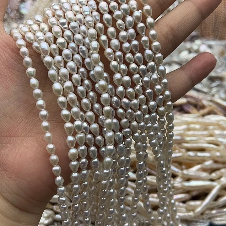 玛瑙/玉髓未镶嵌珠宝半成品一条4.5mm左右米珠珍珠