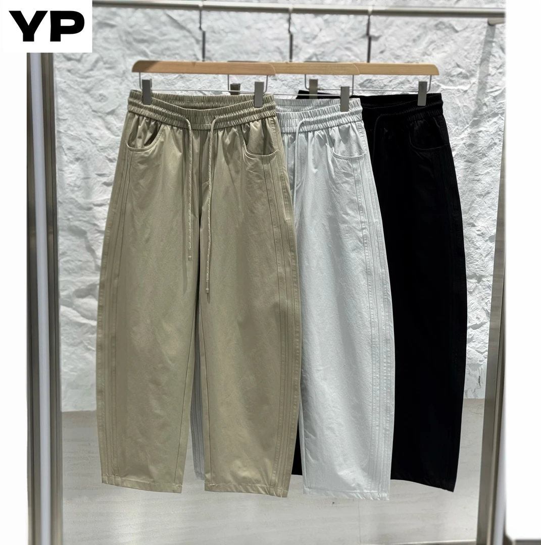 【YI PU】【云柔触感】新款结构纯色简约百搭松紧腰弯刀直筒休闲裤