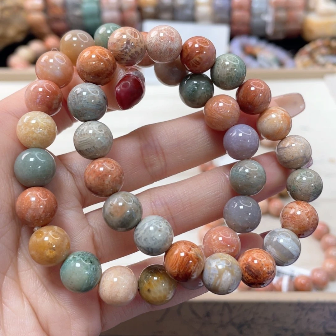 硅化珊瑚（珊瑚玉）手链未镶嵌紫*393