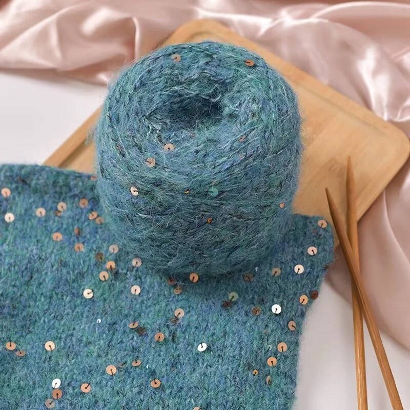 亮片特大亮片线手编柔软手工粗毛线编织开衫毛衣外套拖鞋线用品