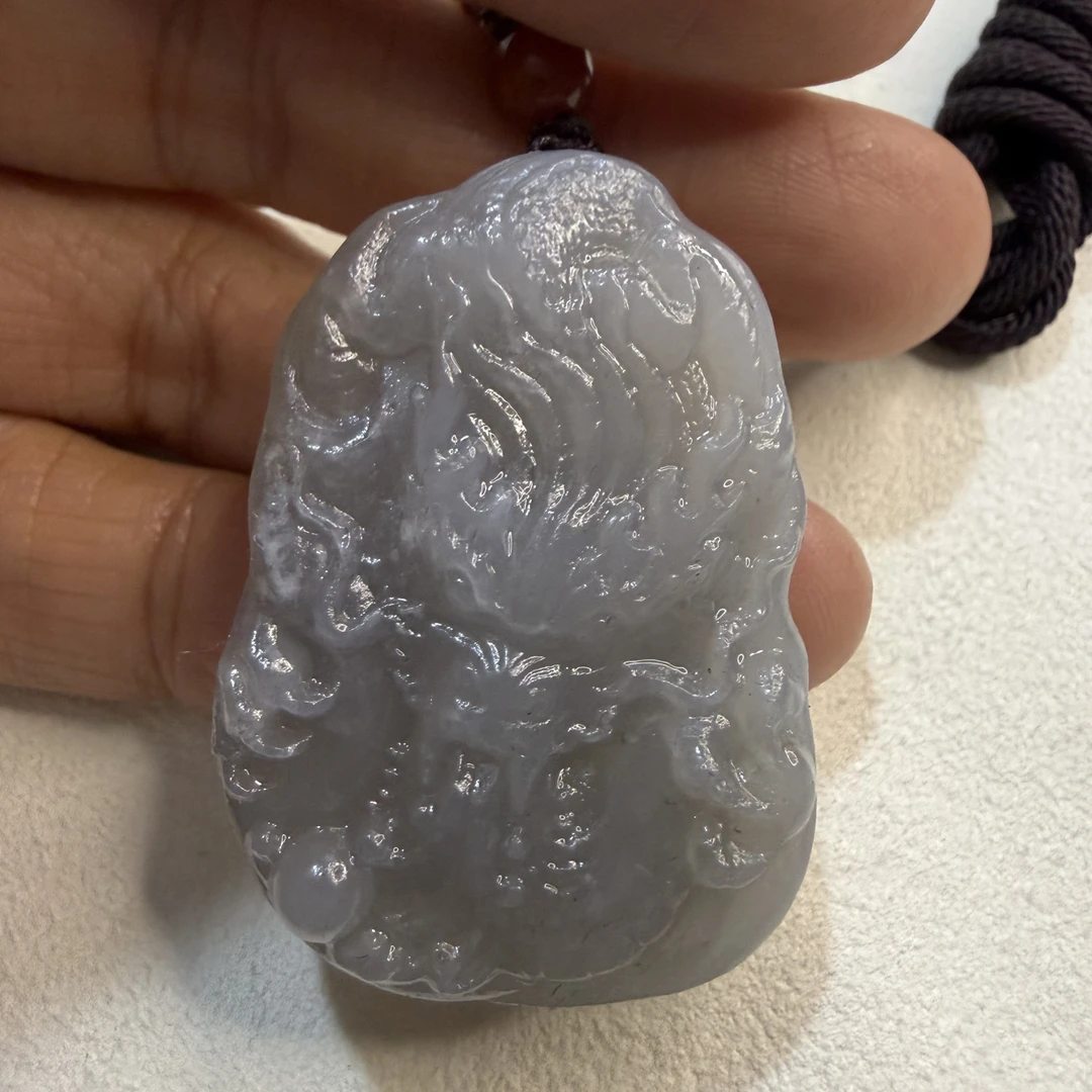 和田玉(烟紫)龙牌即见即所得