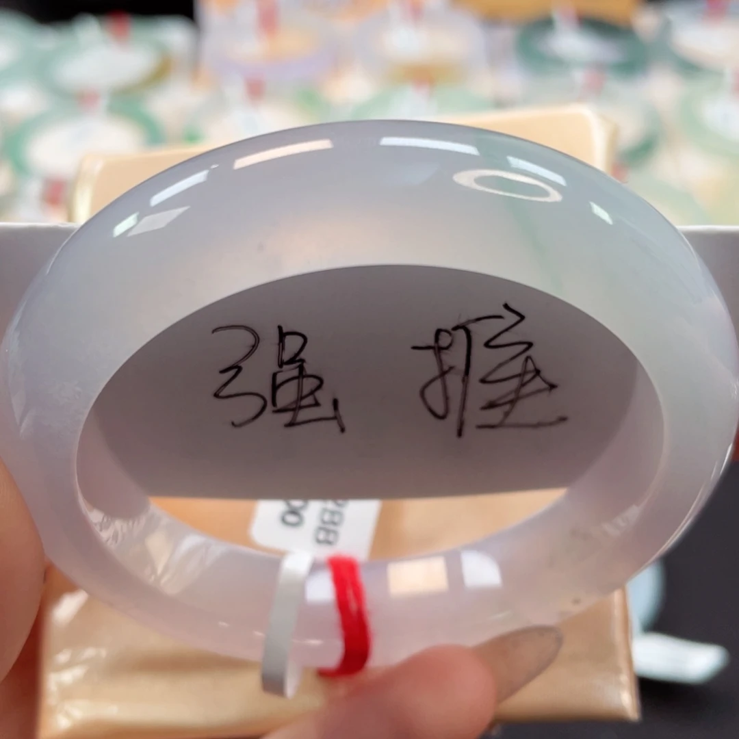 未镶嵌手镯翡翠用****756冰荧光粉飘翠绿冰胶透分单