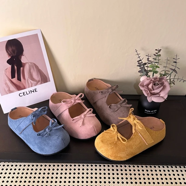 厚底勃肯鞋小个子2025新款内增高包头超软蝴蝶结显瘦百搭圆头拖鞋