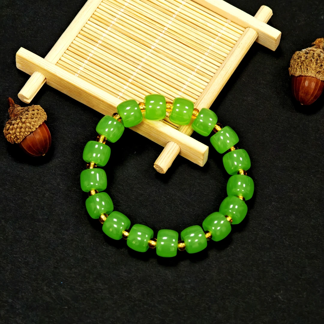 甄选百搭苹果绿直切手串 49