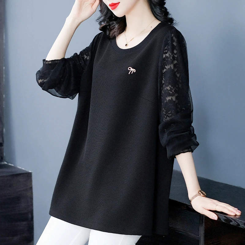 丹思慕大码上衣宽松韩版T恤200斤胖mm加肥加大洋气减龄长袖230939