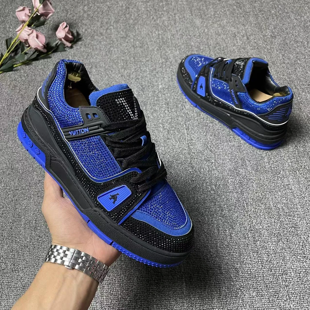 欧洲站夏季新款低帮运动休闲鞋男高颜值烫钻满钻时尚潮流百搭板鞋