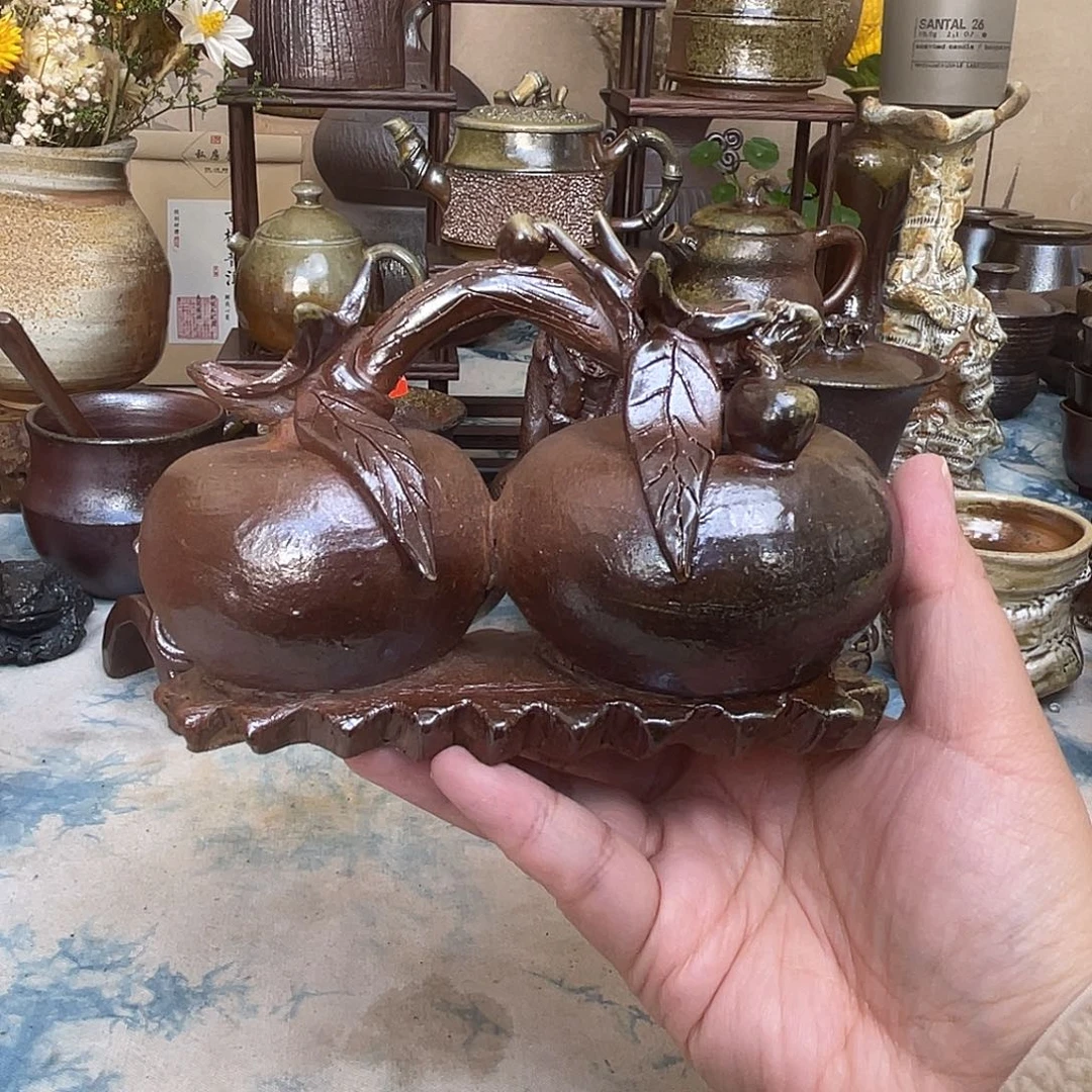 柿柿如意柴烧手工摆件