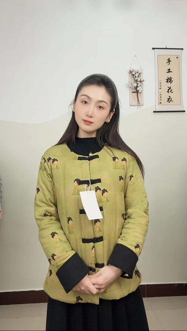 小满专属100%新疆长绒棉花棉袄2024新款复古手工盘扣棉衣中式棉服