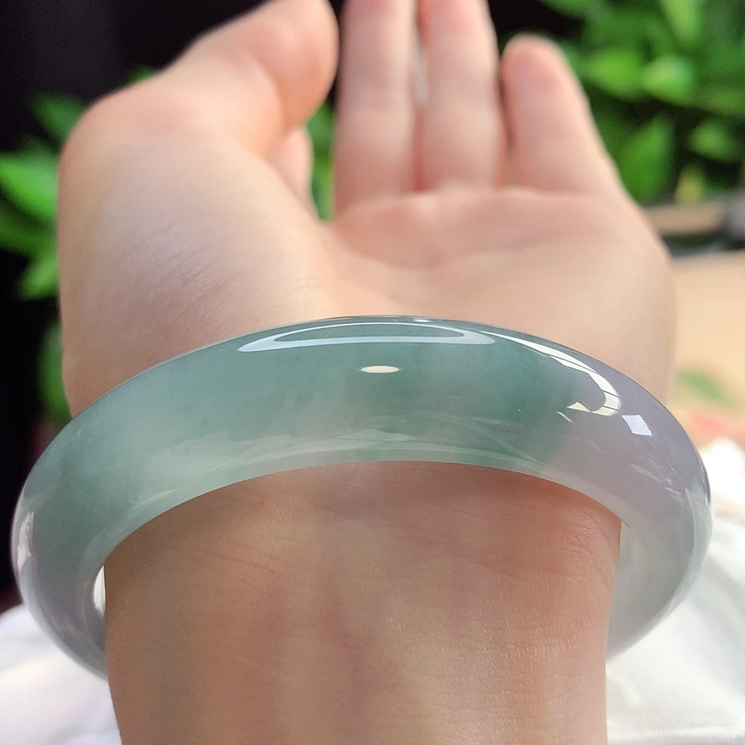 未镶嵌手镯翡翠天然A货翡翠55-56行云流水 目如瀑布4号