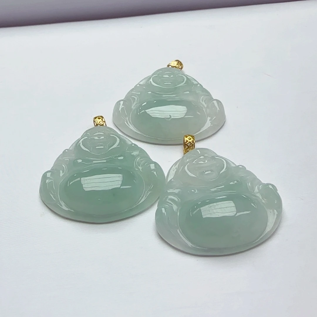 颈饰18K金镶嵌翡翠b1792多样性发其一