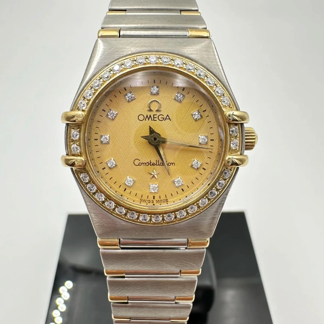 95新 Omega/欧米茄 /星座系列/25.5表径/原钻/黄盘/间金/石英/
