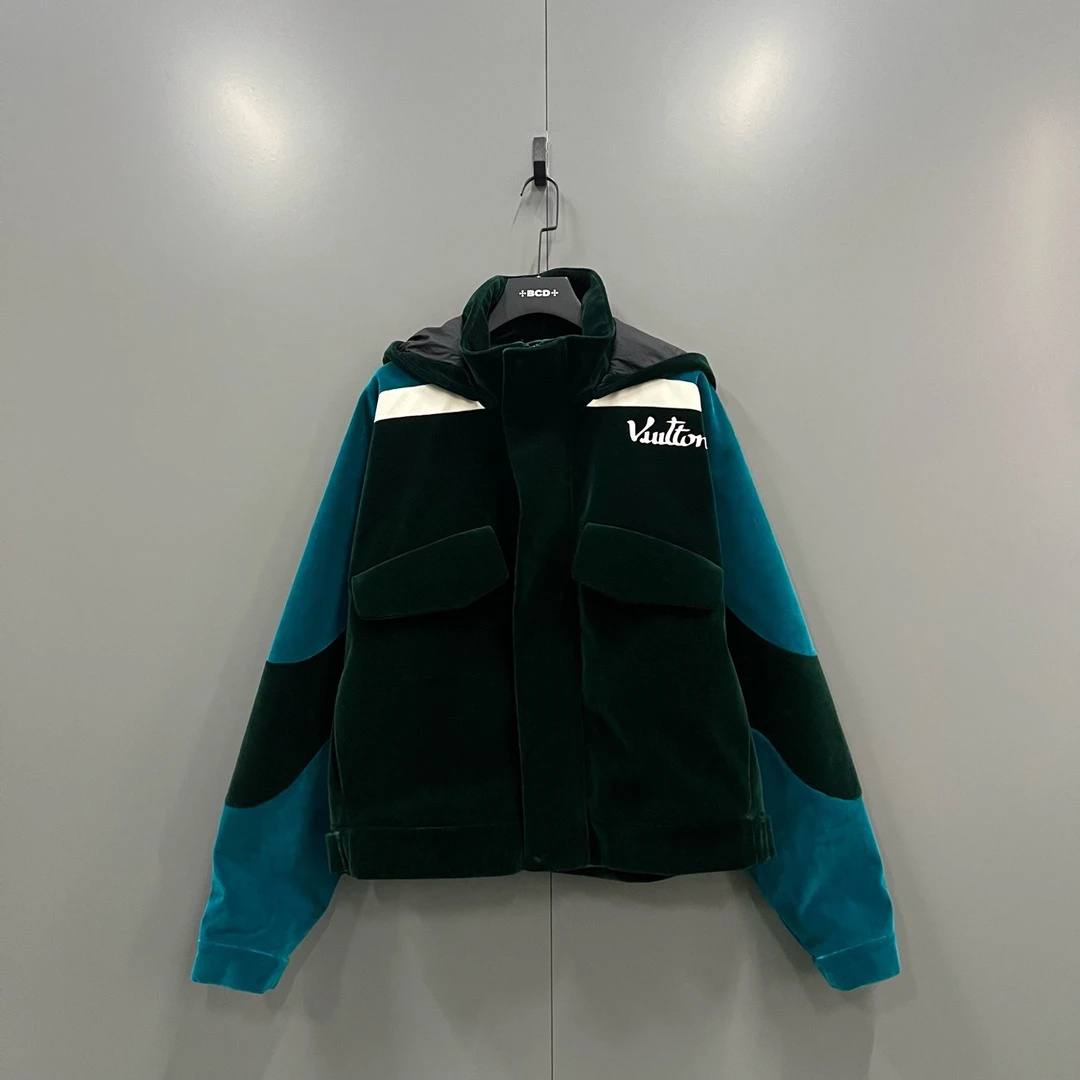 95新 LouisVuitton/路易威登 ab 014167 拼色丝绒logo夹克 54码