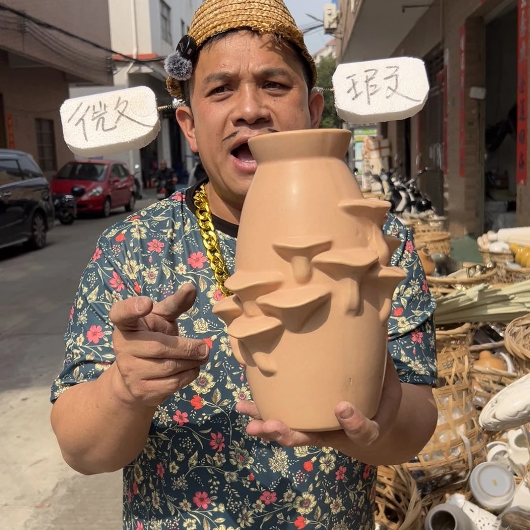 摆件134 号高中低温陶瓷工艺瓶（部分微瑕）