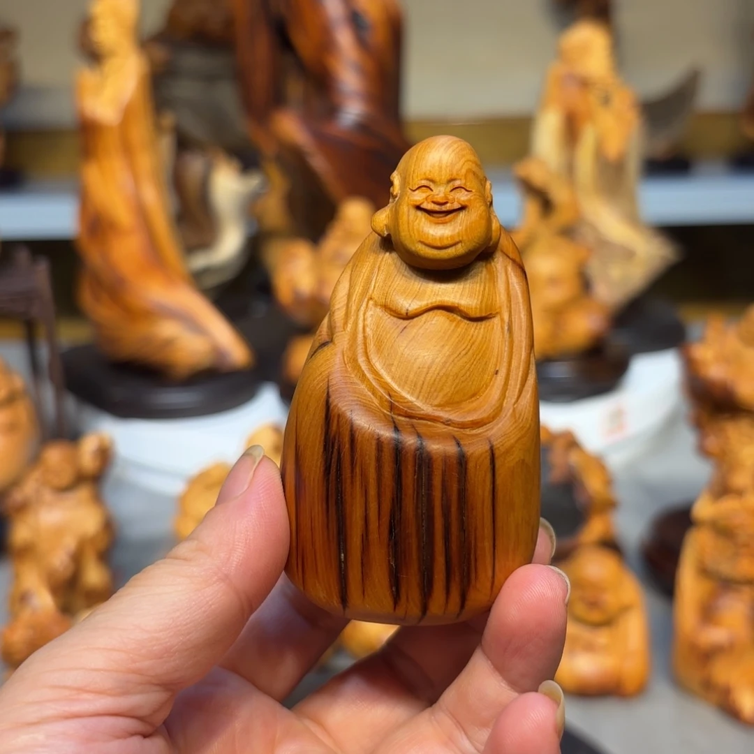 木太行崖柏弥勒佛