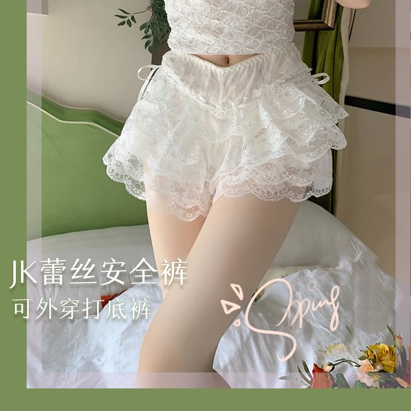 蛋糕裙五层蕾丝安全裤打底裤防走光可外穿夏季冰丝南瓜裤蓬蓬裙撑