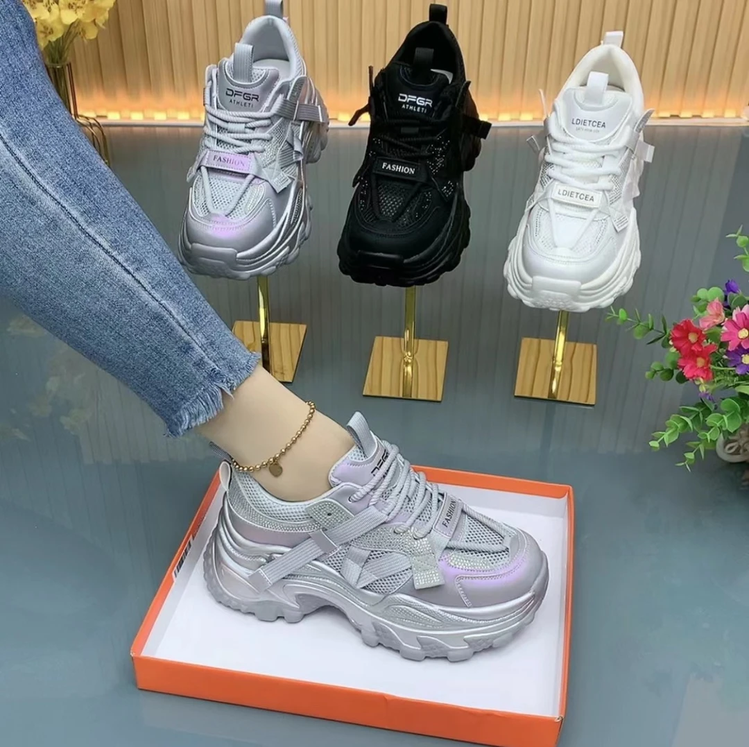 【专柜版】2025春夏季新款老爹鞋女爆款百搭增高厚底洋气显高老爹鞋