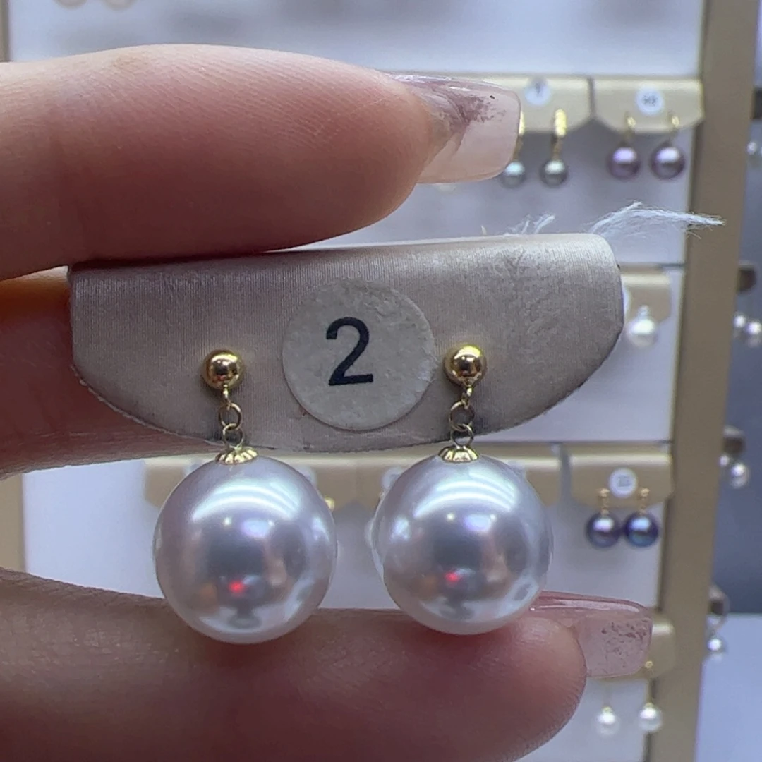 淡水珍珠耳饰18K金镶嵌