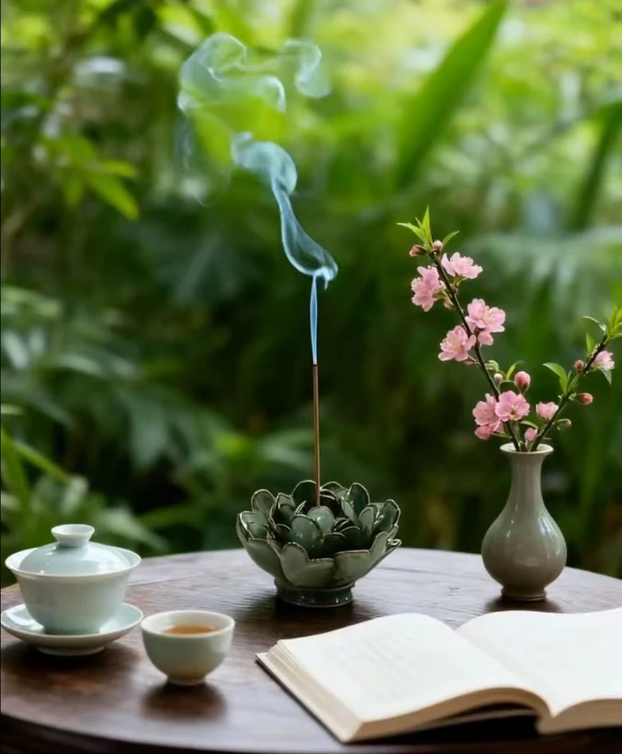 【线香+复古牡丹香插】中式雅韵香道组合 茶房书房焚香神器