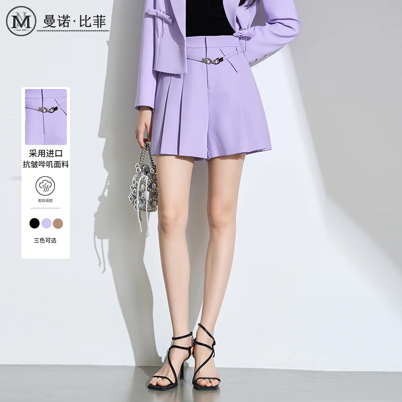 商务职场压褶短裤MEAK112156