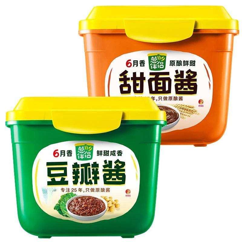 欣和六月香豆瓣酱甜面酱盒装黄瓜蘸酱家用不辣豆拌酱炸酱面