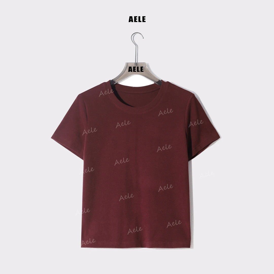 AELE纯色简约显瘦短袖T恤 韩系百搭舒适上衣内搭 T853 2329 AD