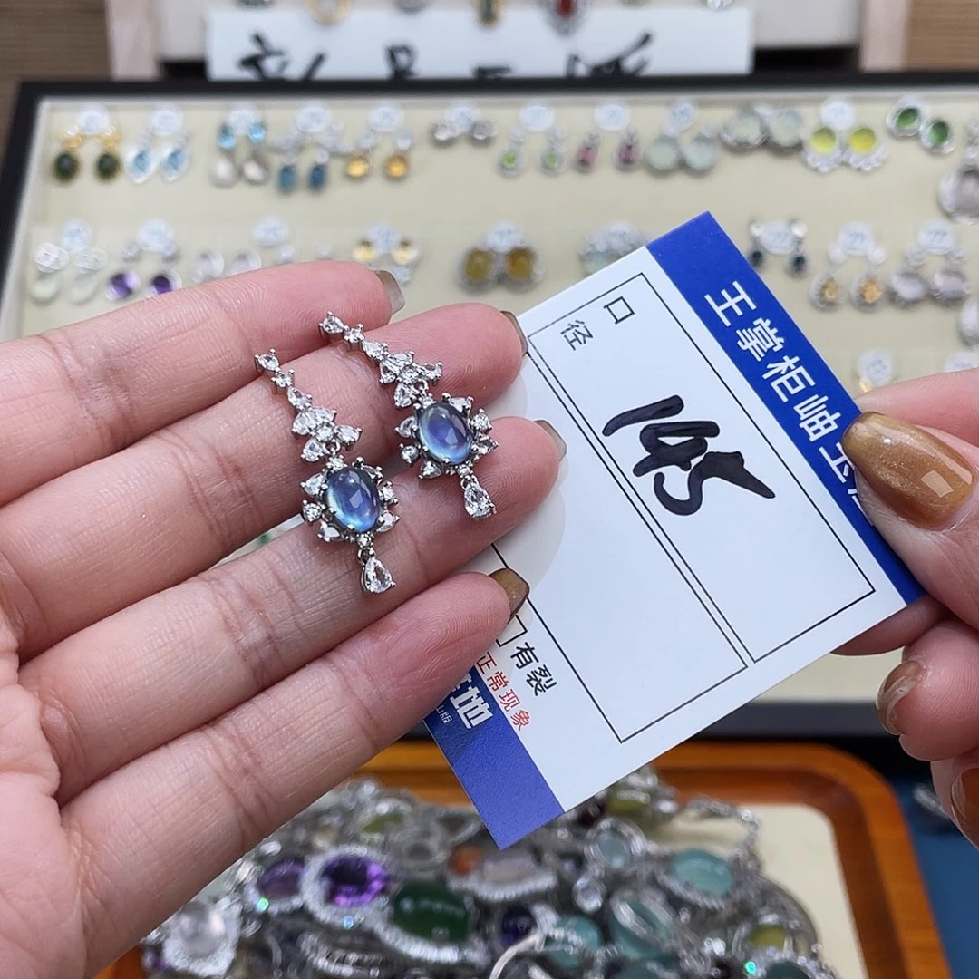 银S925镶嵌海蓝宝石手链