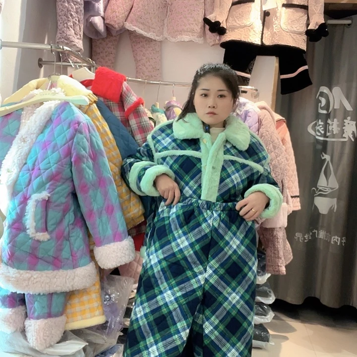 品牌三层夹棉加厚保暖睡衣