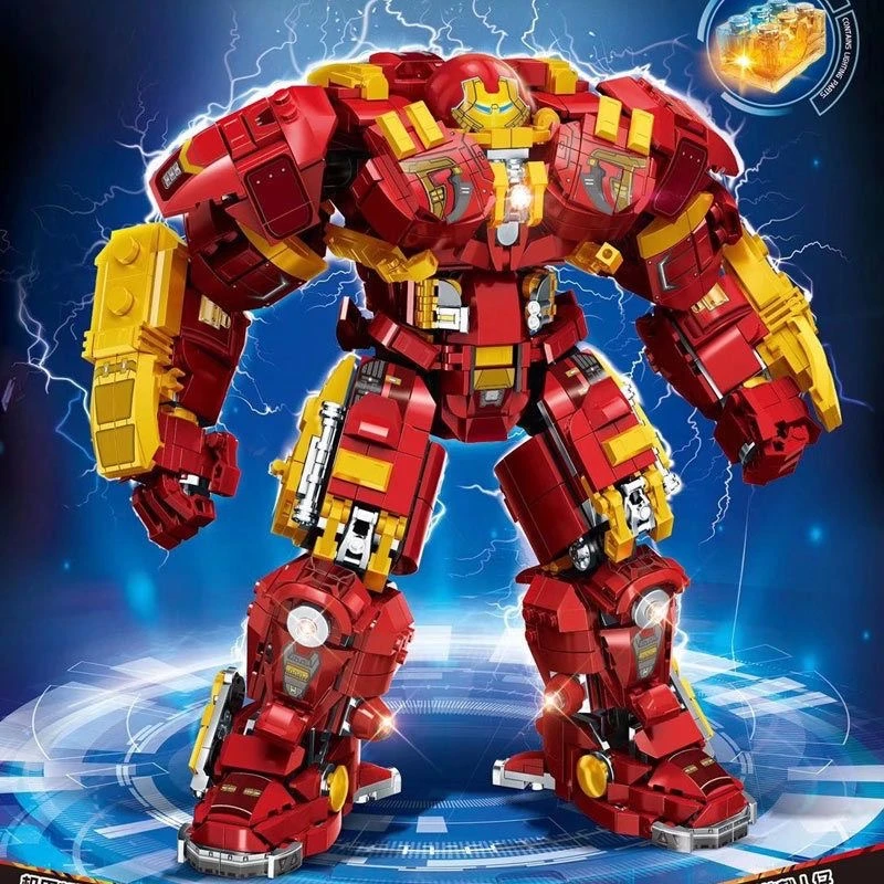 钢铁至尊钢铁侠反浩克1:24典藏版拼装积木机甲模型