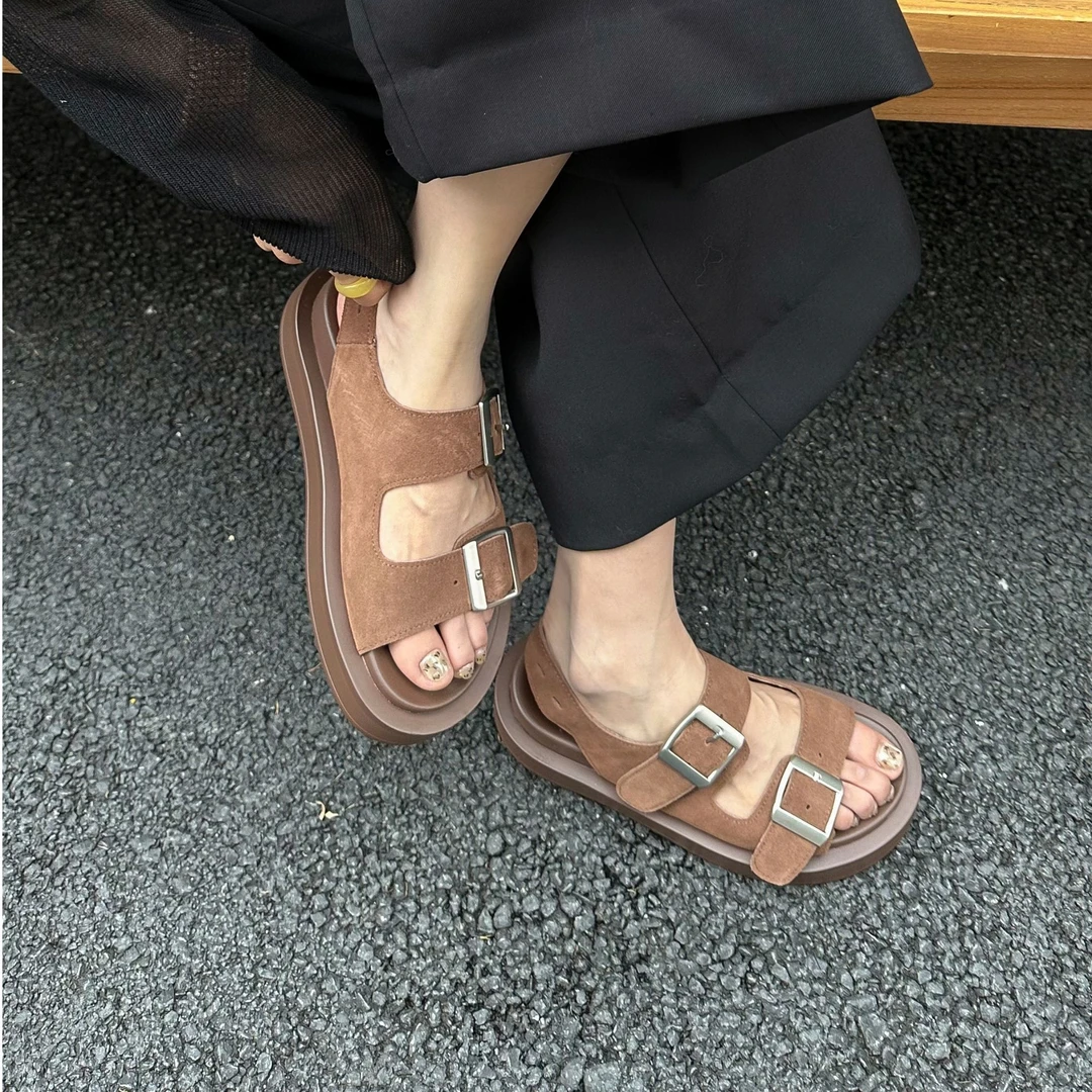 A335-2C SGIRL TWTW 时尚厚底休闲凉鞋夏季新款皮带扣罗马沙滩鞋