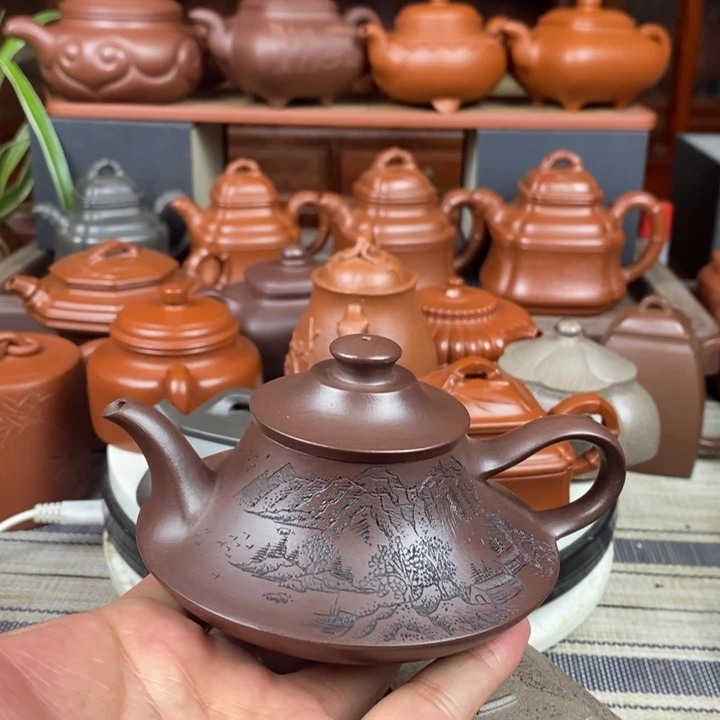 茶壶紫砂云炉180CC原矿老紫泥特价