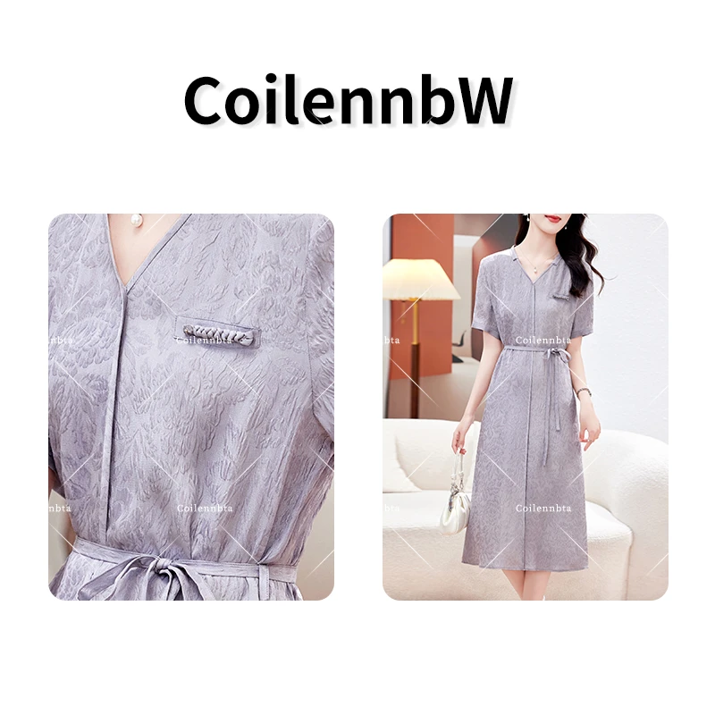 真丝桑蚕丝法式连衣裙收腰显瘦2025年夏季新款P0073款