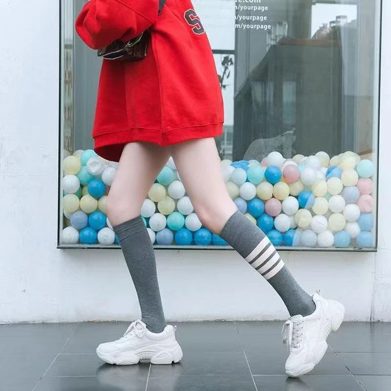 小腿袜夏天运动健身薄款过膝袜日系可爱长筒袜制服半截中高筒袜子