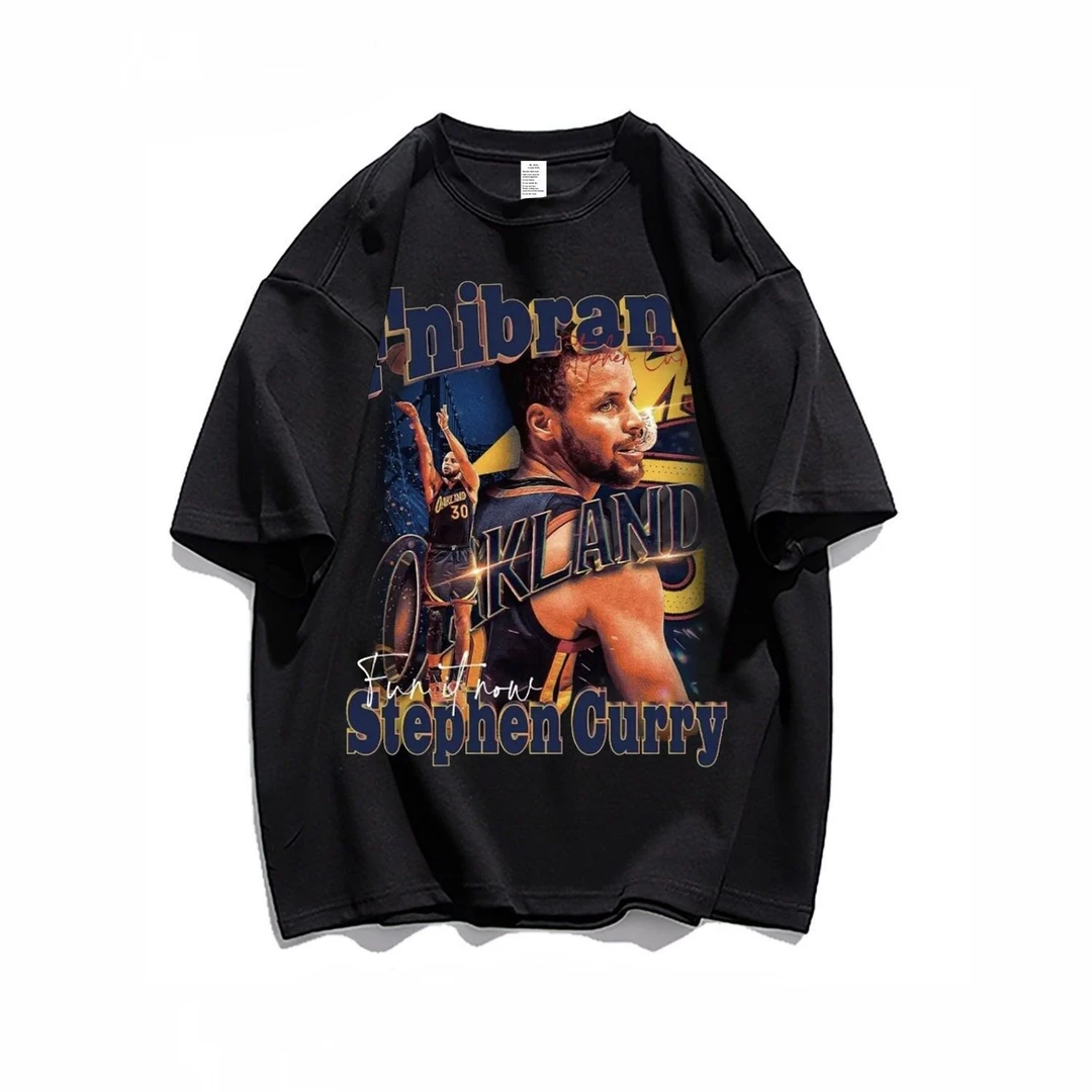 特大码300斤篮球T恤街头宽松纯棉短袖女美式复古球星金州库里印花