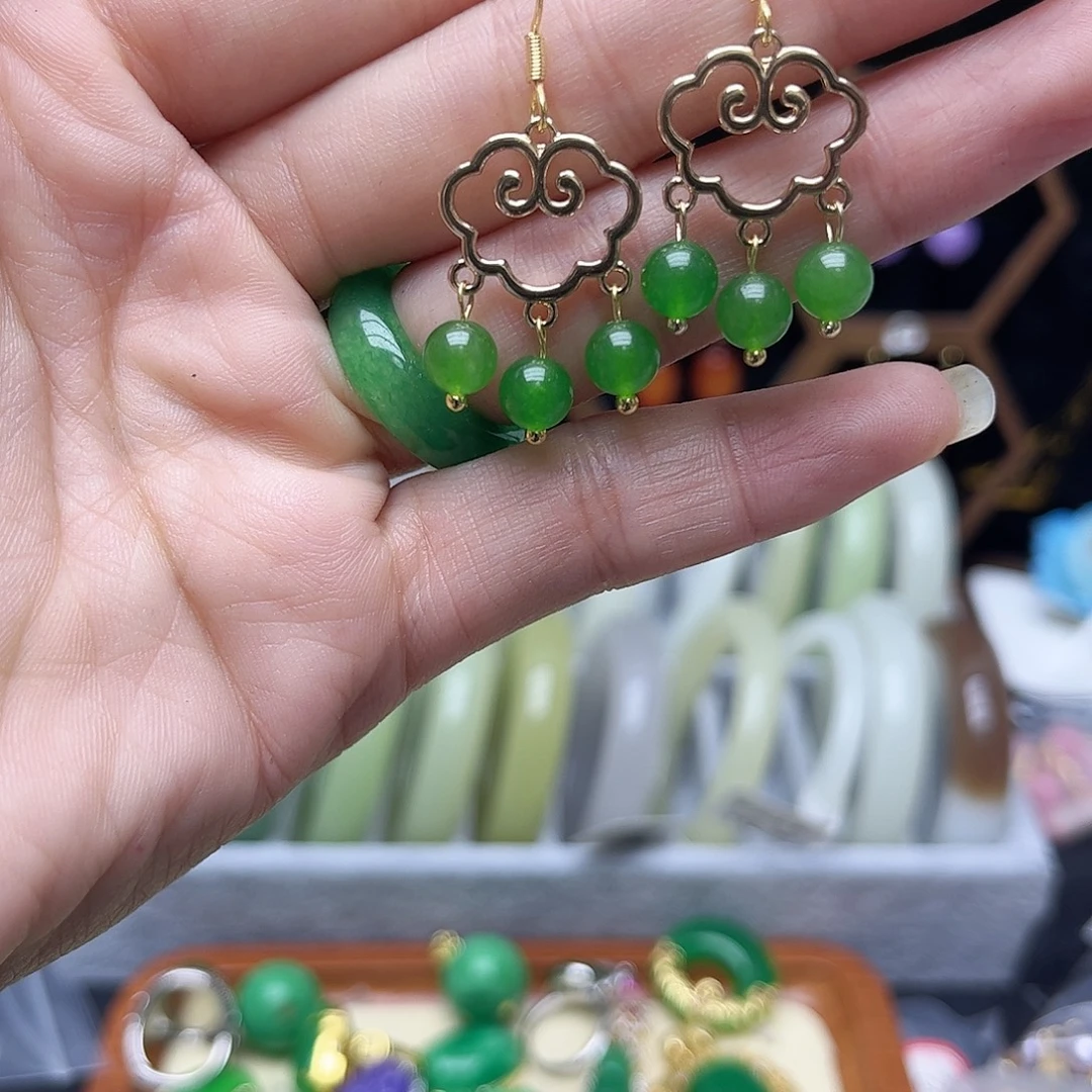 翡翠未镶嵌手链耳饰