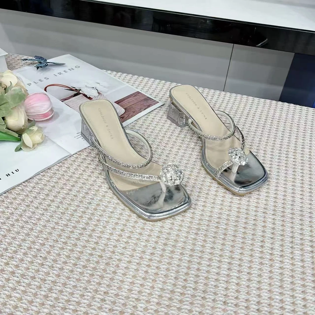 578-1    新款法式气质百搭粗跟拖鞋