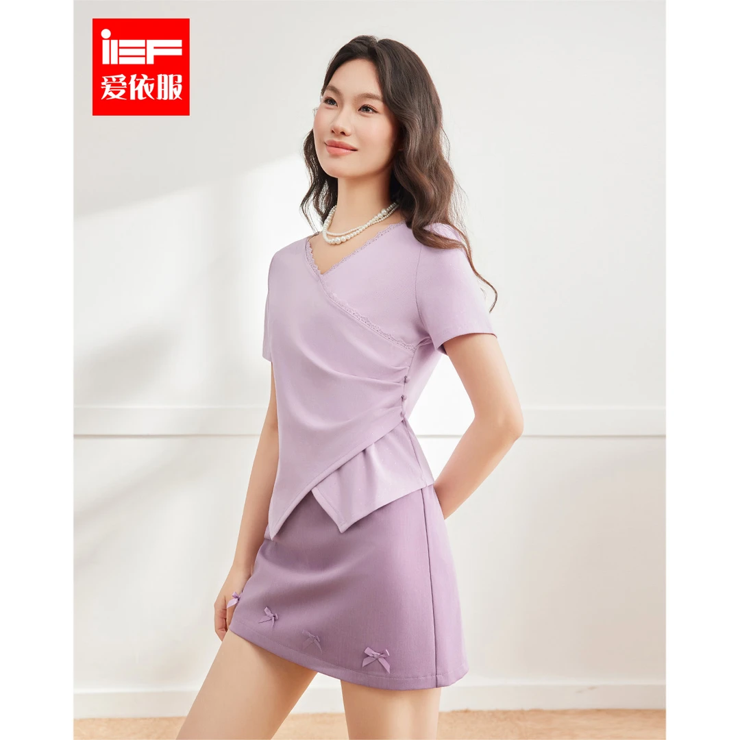 IEF/爱依服【微胖】大码女装2025夏季新款法式温柔小女人上下套裙