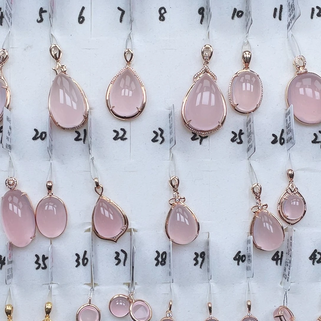 芙蓉石18K金镶嵌吊坠(不含链)