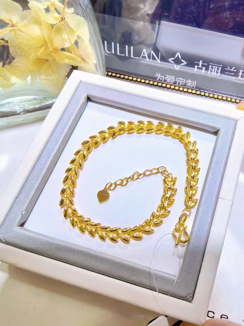古丽兰 5G足金999 时尚 麦穗 手链手饰