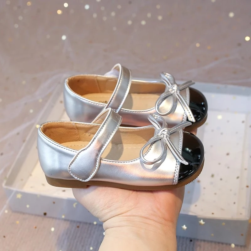 ABC儿童公主鞋2025新款春季撞色女孩宝宝单鞋软底小香风女童皮鞋