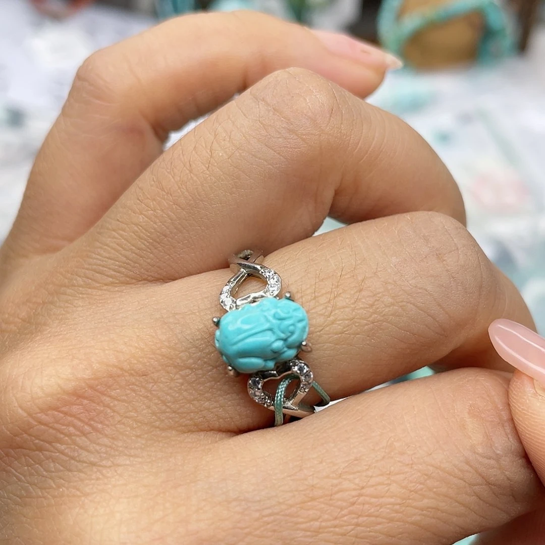 绿松石珠宝奇石银S925镶嵌