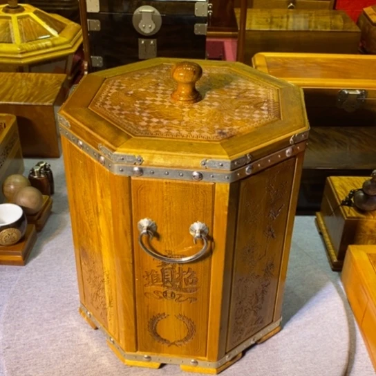 金丝楠金丝楠木小叶30斤米桶