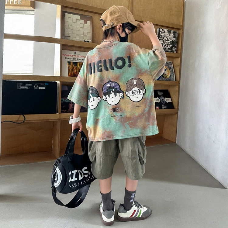 男童夏装套装2025新款洋气中大童夏天男孩短袖儿童薄款夏季两件套