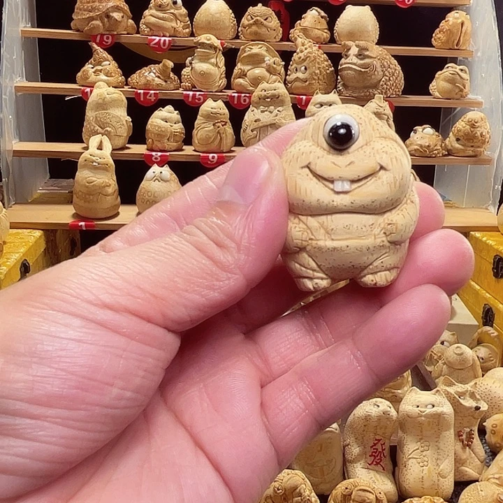 竹竹根雕独眼手把件