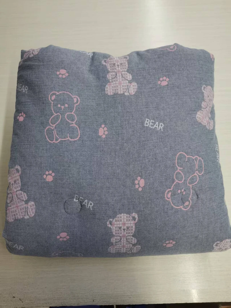 （可爱小熊单人被）150×200m棉麻单人可水洗可机洗