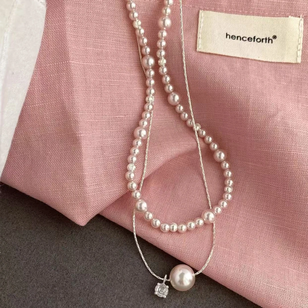 铜合金锆石项链 X0013 百利甜酒曼塔玫瑰ins法式叠戴精致锁骨链