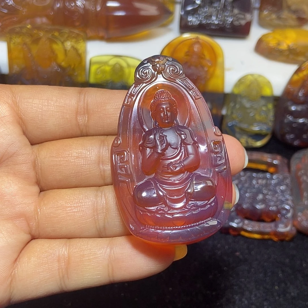 琥珀未镶嵌颈饰缅甸天然琥珀吊坠