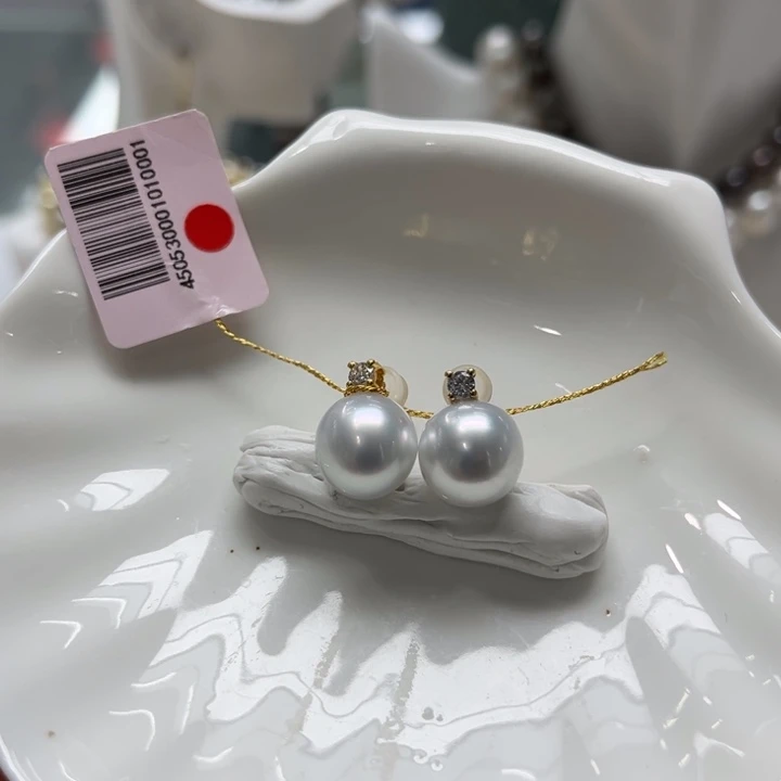 海水珍珠耳饰18K金镶嵌