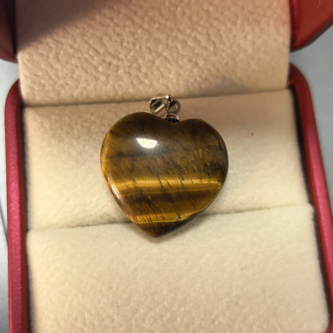 合金石英石吊坠 虎眼石爱心吊坠