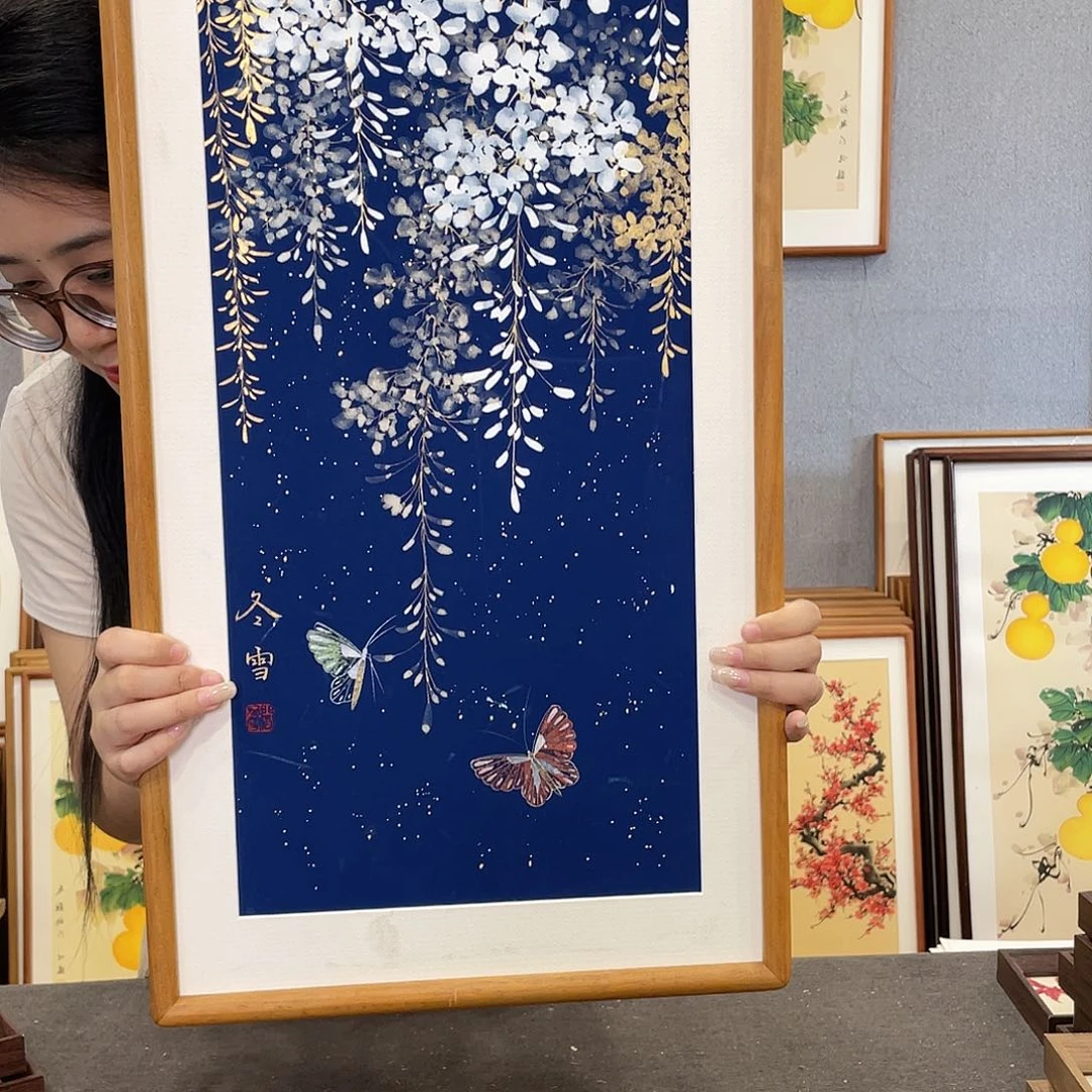 书法手绘带框尺寸：36*69